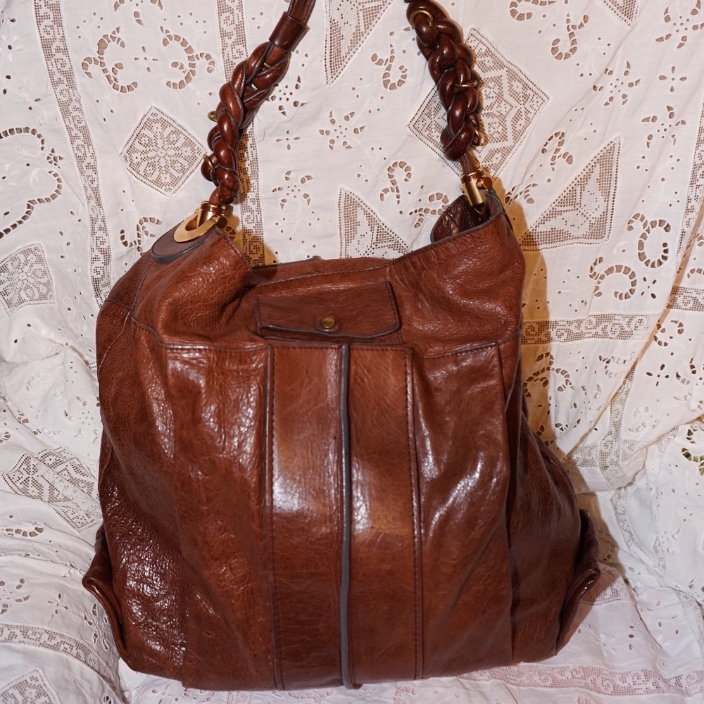 Chloe Heloise Bag large chestnut brown EUC